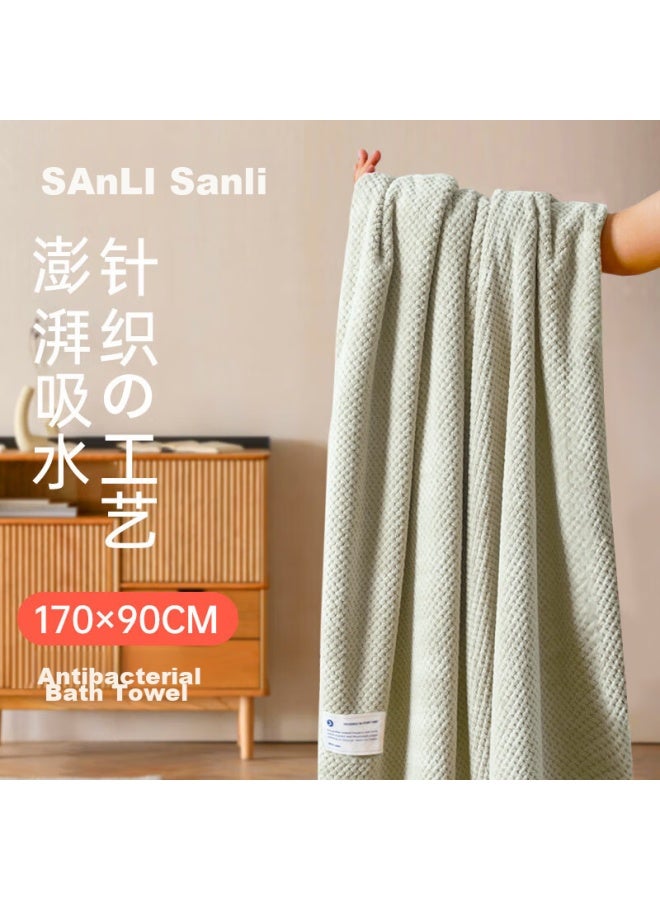 Sanli Extra Large 7a Antibacterial Bath Towel, Class A Absorbent Quick-drying Adult Men And Women Wrap Towel, 90*180cm, 460g, Light Green - Image 1