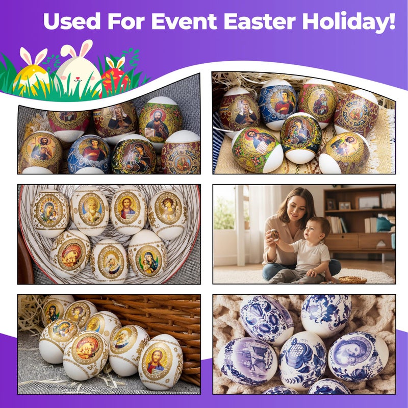 QG group Decorative Easter Egg Wraps Russian Icons Religious Orthodox Dying Kit Dye - Set Ukrainian Kit Sleeve Heat Shrink Wrap Pysanka Pysanky Supplies 21 Pcs in Pack - Image 5
