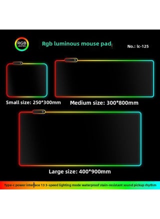 RGB Luminous Mouse Pad Computer Keyboard Hand-held Desktop Pad Oversized Game E-sports Pad Thickened Internet Cafe Table Pad-Color:250*300mm-Pattern:Upgraded Version Of Pickup Rhythm-pure Black - pzsku/Z81353F8CBF7B517F70CAZ/45/1746230923/ddcdc336-c780-45bc-8eef-57088e30841a