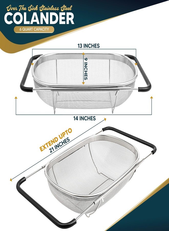 KAFOOR Stainless Steel Mesh Colander, Strainer Basket for Kitchen Sink - Image 2