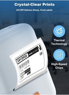 Xoopla Label Printer,Portable Bluetooth Thermal Label Maker Machine,Rechargeable Type-c Inkless Printer Compatible with Android iOS Smartphones,Easy to Use,Mini Wireless Sticker Printer with 1 Roll 50mm*50mm Printing Paper Great for labeling/Receipts/Photos/Notes/Memos/Printing Barcods Etc  - Image 3