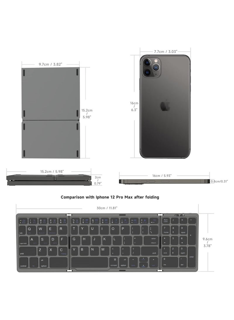 ELTRAZONE Mini Pocket Travel Keyboard With Touchpad Dual Modes Bluetooth USB Wired - Image 5