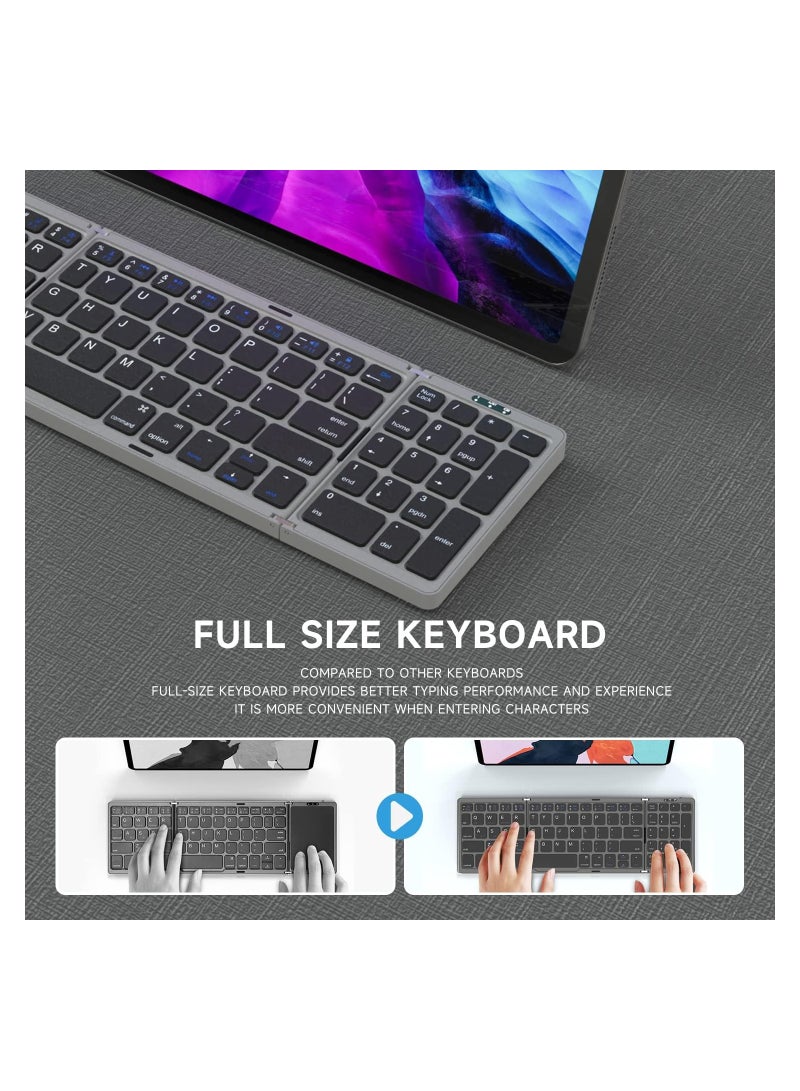 ELTRAZONE Mini Pocket Travel Keyboard With Touchpad Dual Modes Bluetooth USB Wired - Image 3