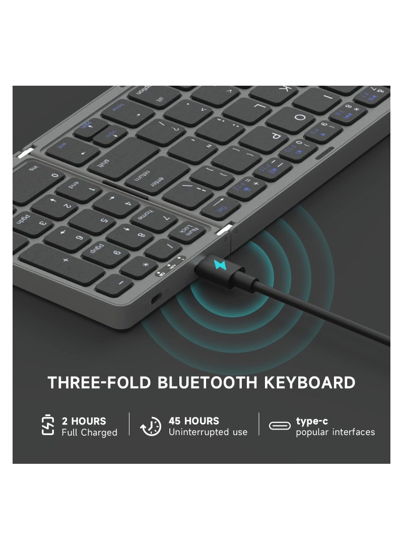 ELTRAZONE Mini Pocket Travel Keyboard With Touchpad Dual Modes Bluetooth USB Wired - Image 2