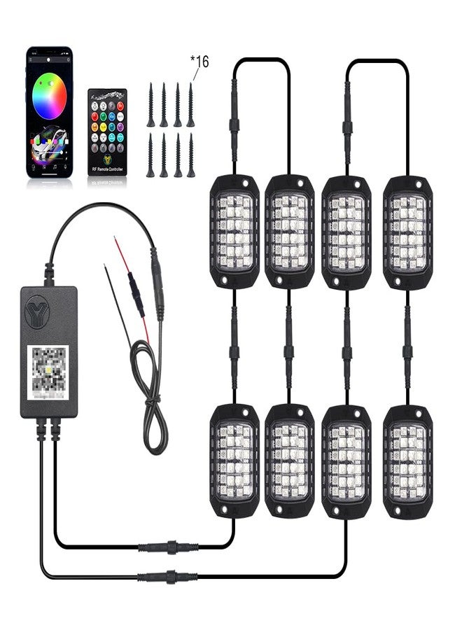 Goodream RGB Rock Lights, 8 Pods 36 LEDs SMD Chips Super Bright App Control Underglow Neon Light Exterior Chassis Wheel Well Glow Kit for Off Road Cars Trucks Jeep SUV UTV ATV RZR Golf Cart - Image 2