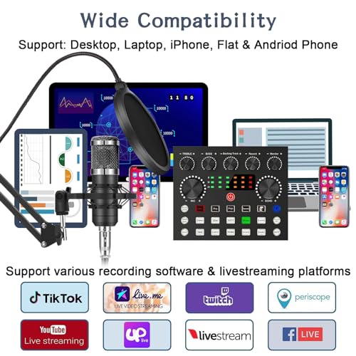 ALPOWL Podcast Equipment Bundle For 2, ALPOWL Audio Interface with Cardioid Designer BM800 Mic for Gamer and All-In-One DJ Mixer, perfect for Live Streaming, Singing, YouTube, Gaming - Image 5
