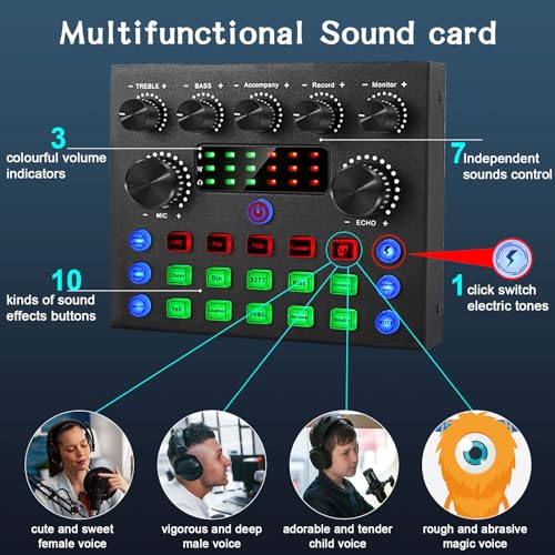 ALPOWL Podcast Equipment Bundle For 2, ALPOWL Audio Interface with Cardioid Designer BM800 Mic for Gamer and All-In-One DJ Mixer, perfect for Live Streaming, Singing, YouTube, Gaming - Image 4