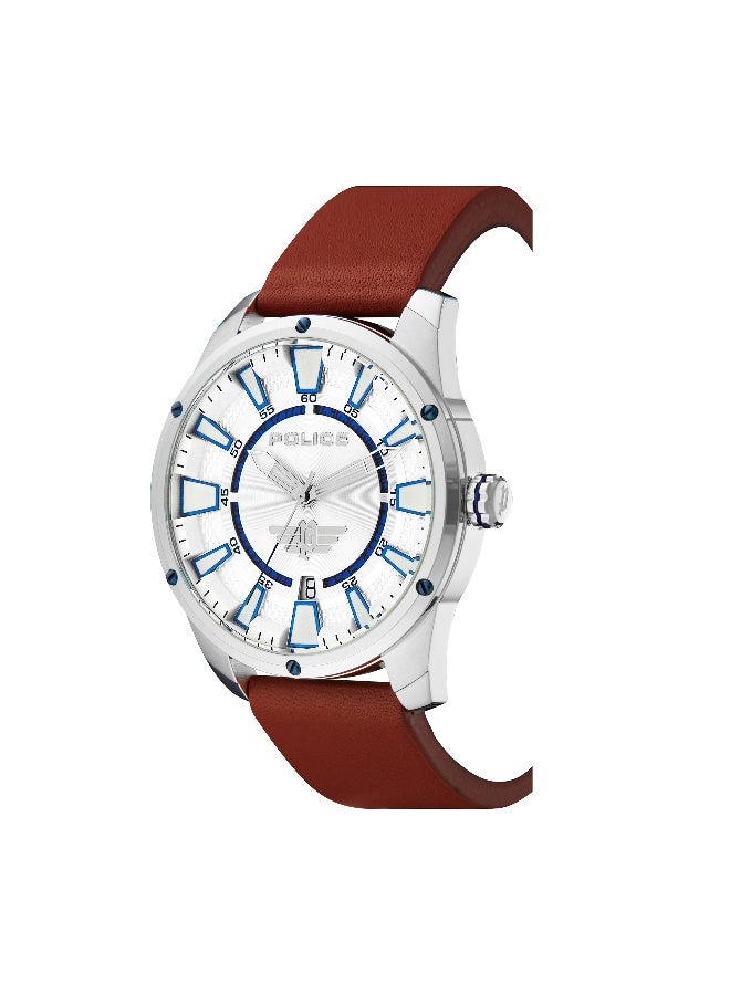 POLICE Men Fairhaven Red Leather Strap Analog Watch for Men, 48mm - Image 2