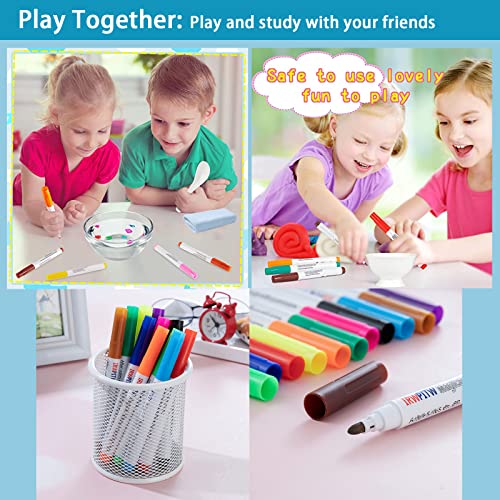 IRWPITW Magic Drawing Pen Bundle, 8 Colors Magical Water Painting Pens for Kids, Kiddies Create Magic Pen Floating Ink Drawings Set with Spoons and Towel, Tattoo Water Marker Gifts for Boys and Girls - Image 5