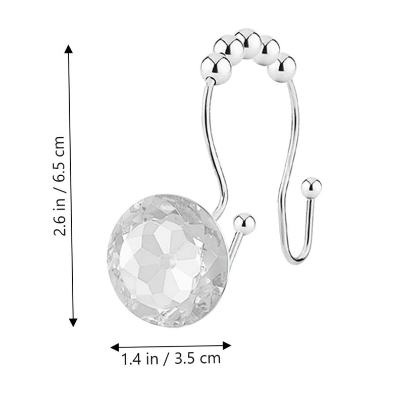 Heavy Duty Seamless Shower Curtain Hooks 12 Pack Smooth Finish Prevents Falling Unique Design - Image 3