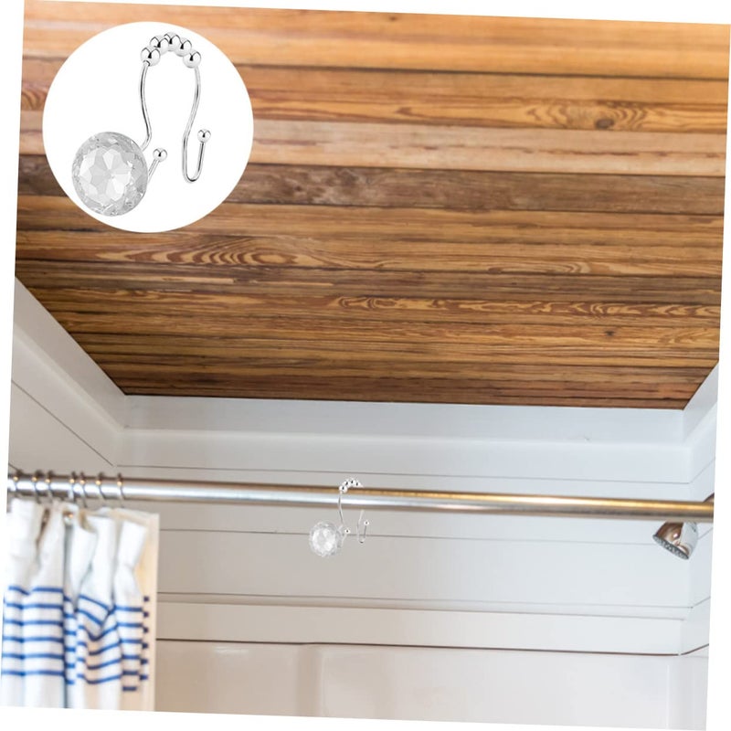 Heavy Duty Seamless Shower Curtain Hooks 12 Pack Smooth Finish Prevents Falling Unique Design - Image 4