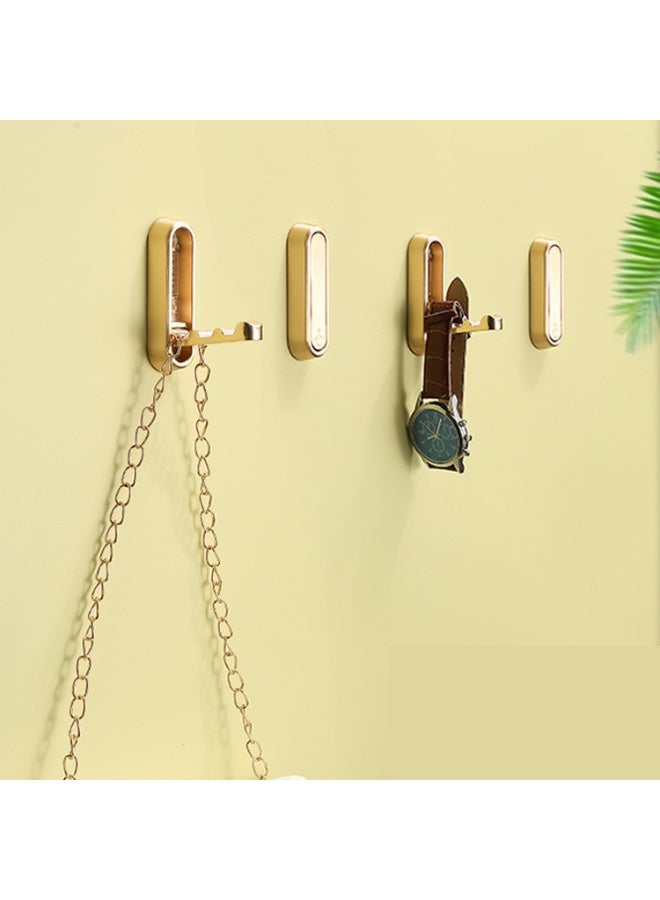 4PCS Folding Coat Hook, Heavy Duty Wall Hooks Made of Zinc Alloy, Foldable Gold Wall Hooks for Hanging Coats, Scarves, Hats, Bathrobes, Keys, Bags (Gold) - Image 3