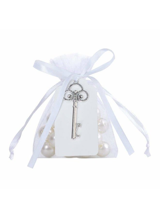 Bodosac 30 Pcs Silver Rustic Vintage Key Bottle Opener with Sheer Bag Card Tag for Wedding Favors Party decor 6 Style - Image 5