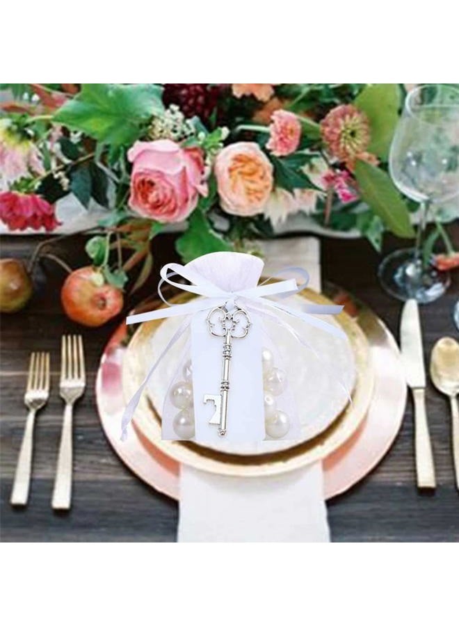 Bodosac 30 Pcs Silver Rustic Vintage Key Bottle Opener with Sheer Bag Card Tag for Wedding Favors Party decor 6 Style - Image 3
