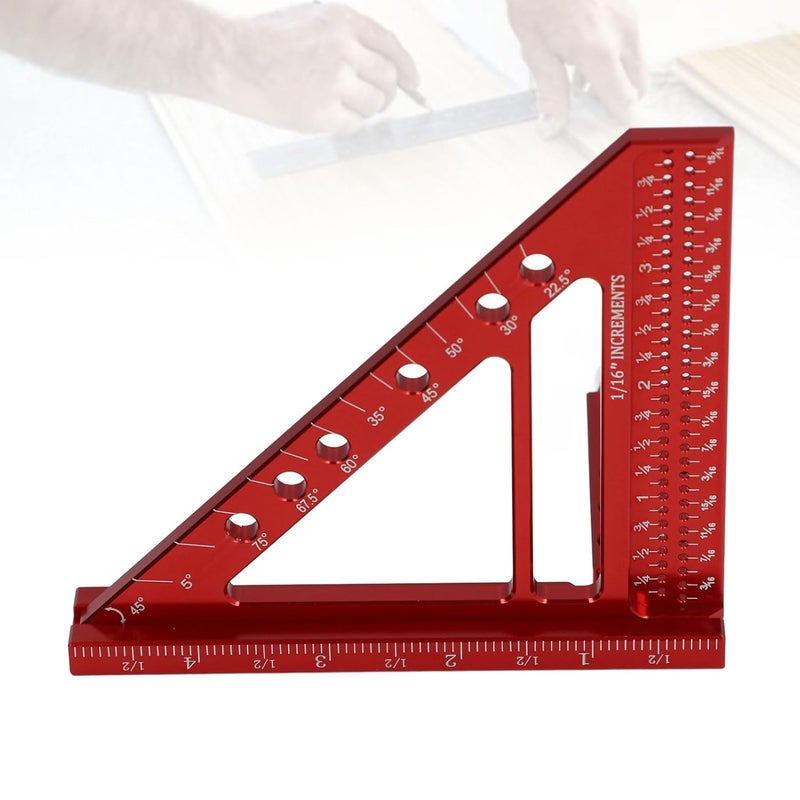 5 Inch Aluminum Alloy 90 Degree Measuring Ruler Multi Angle Carpenter Square for Woodworking DIY - Image 4