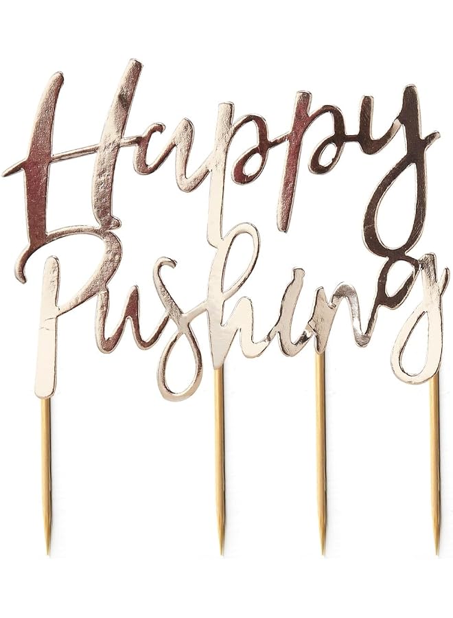 Oh Baby Gold Foiled Happy PUShing Cake Topper