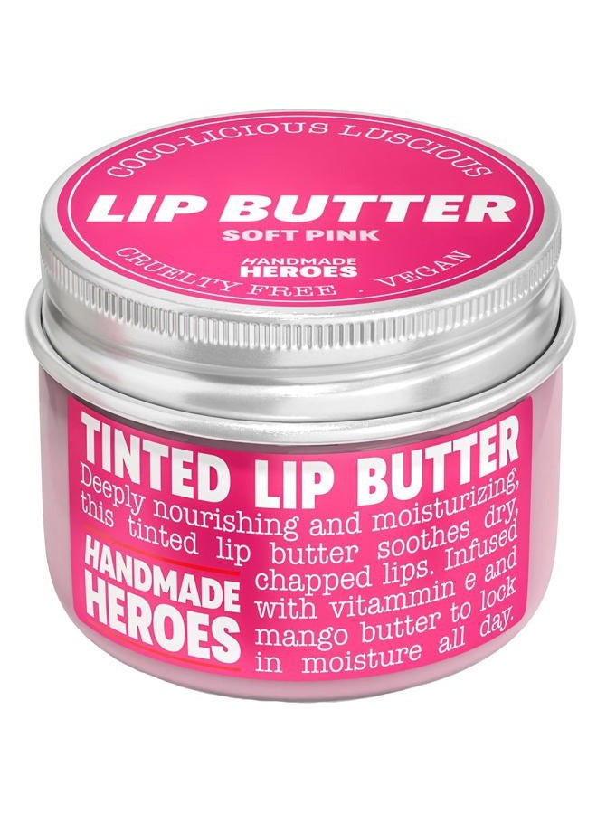 Handmade Heroes 100% Natural Tinted Lip Butter Sleeping Lip Mask, Clean Petroleum free Lip Moisturizer and Conditioner for Dry Lips. Intensive Lip Balm and Lip Therapy Skin Care with Mango butter (Light Pink) - Image 1