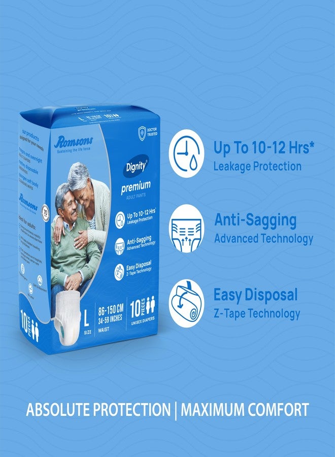 ديجنيتي حفاضات ديجنيتي بريميوم للكبار - مقاس كبير (30 قطعة) مع مؤشر للبلل وحماية من التسرب لمدة تصل إلى 10-12 ساعة. - Image 3