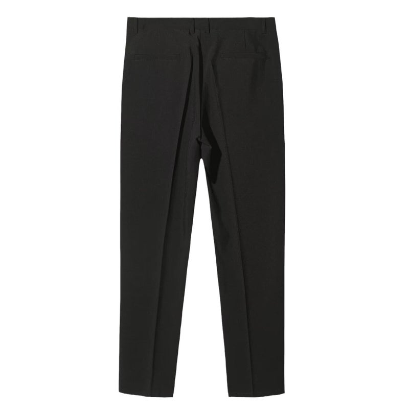 New 2024 Boys Spring Trousers Trousers Light Business Trend Slim Fit Straight Solid Color Black Trousers Casual Trendy Pants - Image 3