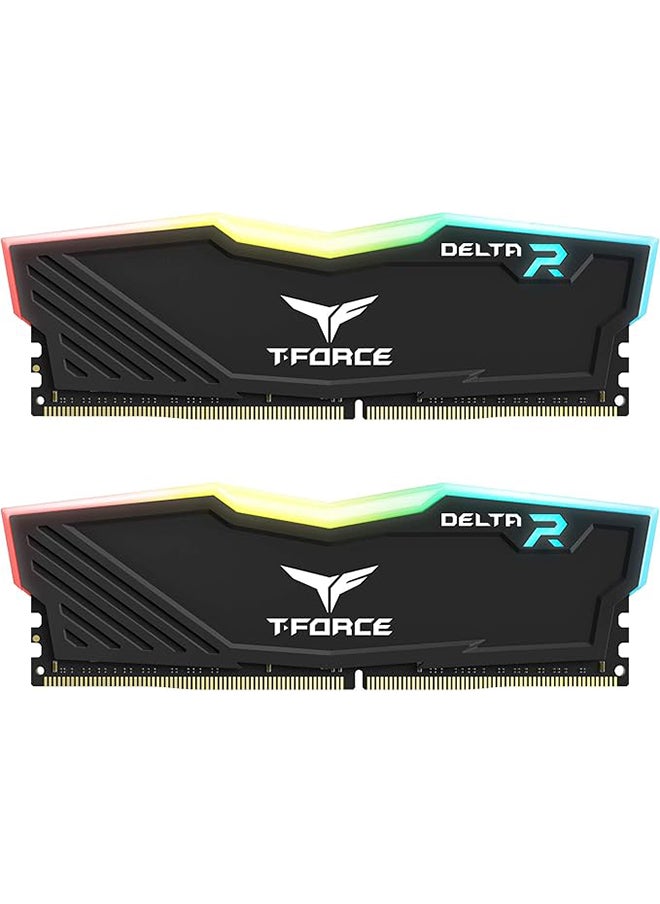 تيم جروب ذاكرة سطح المكتب للألعاب Team Group T-Force Delta RGB DDR4، 16 جيجابايت (2 × 8 جيجابايت)، سرعة تصل إلى 3600 ميجاهرتز، 288 Pin DIMM | أسود  - Image 1