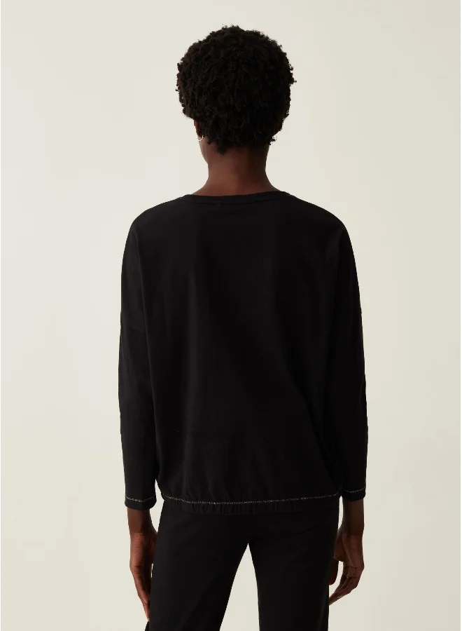 او في اس Pyjama top with glitter stars print