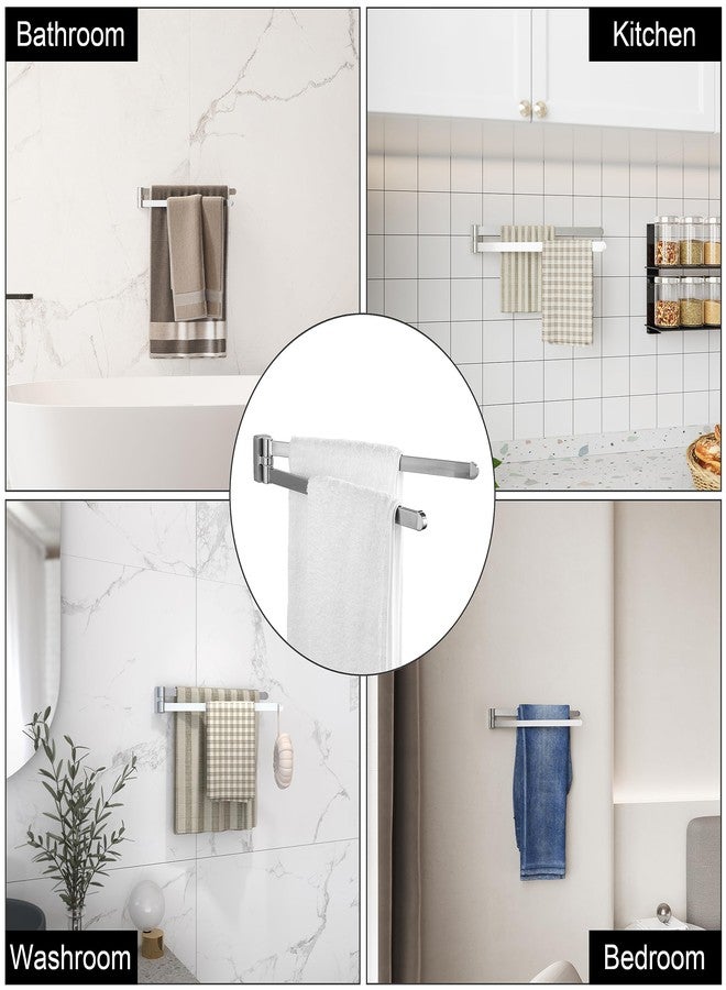 BGL Swivel Towel Bar Brushed Nickel,Two Arms Wall Mount Towel Hanger Holder for Bathroom Organizer - Image 4