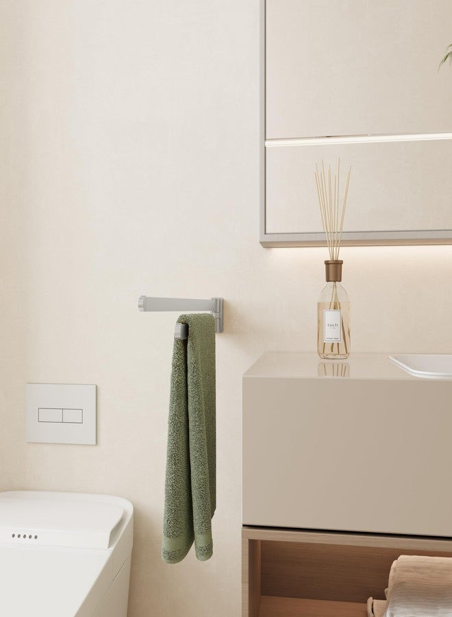 BGL Swivel Towel Bar Brushed Nickel,Two Arms Wall Mount Towel Hanger Holder for Bathroom Organizer - Image 2
