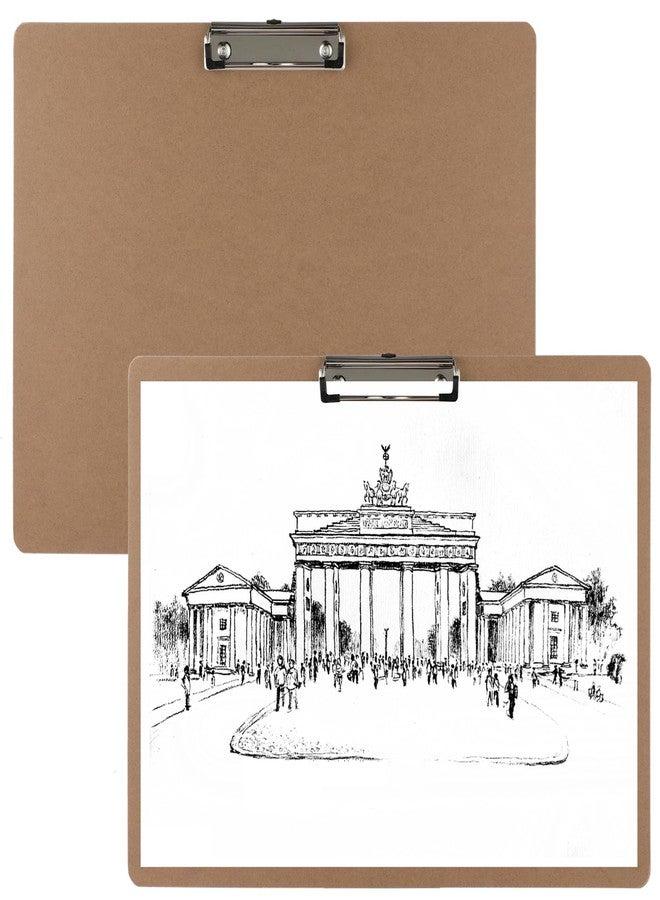 DIMEGON 13 x 17 A3 Double Clip Hardboard Clipboards, 2 PCS, Black Wood Material Drawing Clipboards - Image 1