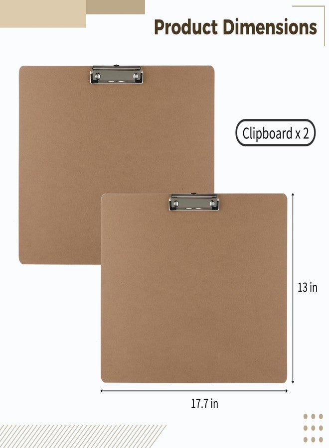 DIMEGON 13 x 17 A3 Double Clip Hardboard Clipboards, 2 PCS, Black Wood Material Drawing Clipboards - Image 4