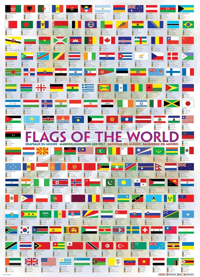 EuroGraphics Flags of The World Puzzle (1000-Piece) (6000-0128) - Image 2