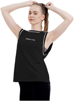 Selecta Now Ladies Sleeveless Cotton T-Shirt Black Breathable Contrast Piping Tank Top Soft Stretchable Women’s T Shirt  - Image 2