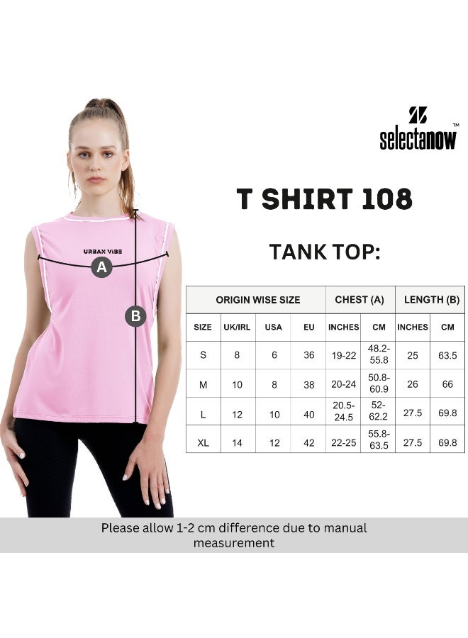 Selecta Now Ladies Sleeveless Cotton T-Shirt Black Breathable Contrast Piping Tank Top Soft Stretchable Women’s T Shirt - Image 5