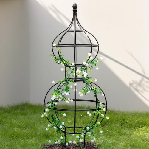GOOOXIM 47"x17" Metal Obelisk Trellis for Climbing Plants | Unique Outdoor Support for Rose Bushes and Tall Vines | Durable & Weather-Resistant Garden Decor - Image 1