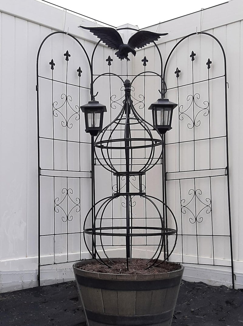 GOOOXIM 47"x17" Metal Obelisk Trellis for Climbing Plants | Unique Outdoor Support for Rose Bushes and Tall Vines | Durable & Weather-Resistant Garden Decor - Image 4