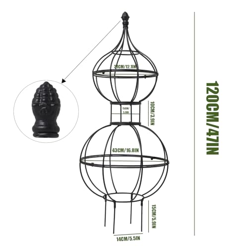 GOOOXIM 47"x17" Metal Obelisk Trellis for Climbing Plants | Unique Outdoor Support for Rose Bushes and Tall Vines | Durable & Weather-Resistant Garden Decor - Image 2