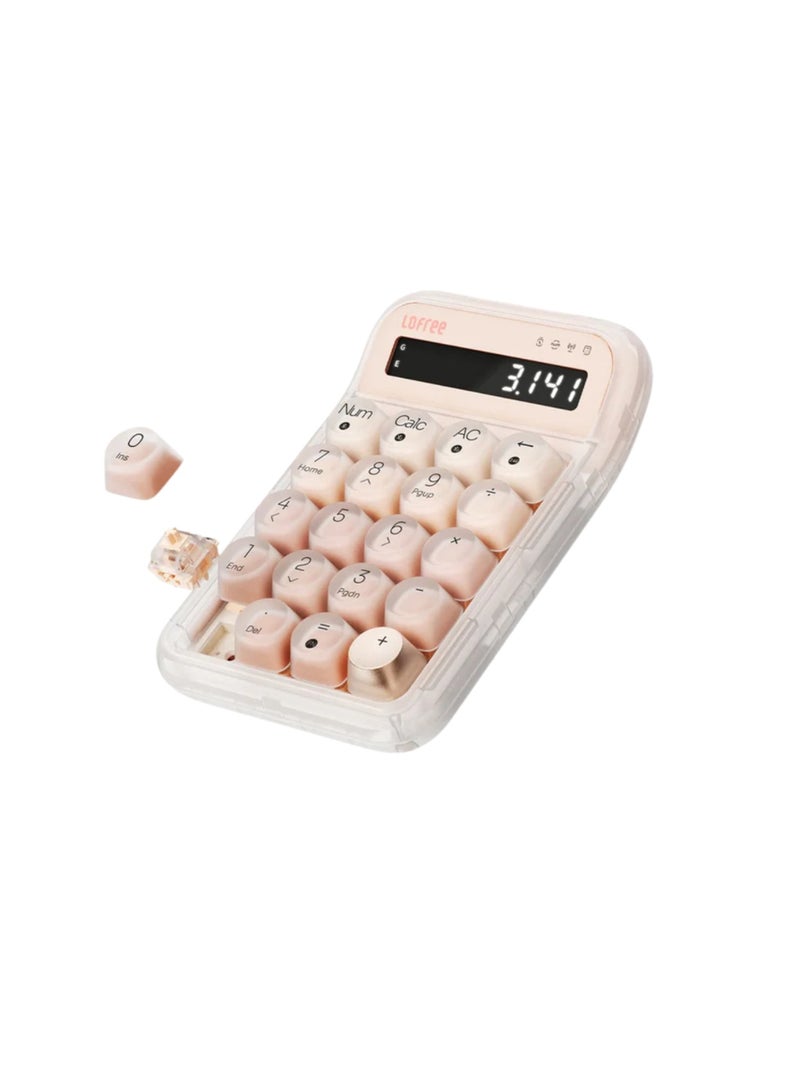 Lofree Lipstick Tri-Mode Wireless Mechanical Numpad, Bluetooth 5.3/2.4G/USB-C, 20-Key Numeric Keypad, Hot-Swappable Gateron Switches, LED Backlit, Multi-Device Compatible (Foundation Color) - Image 2