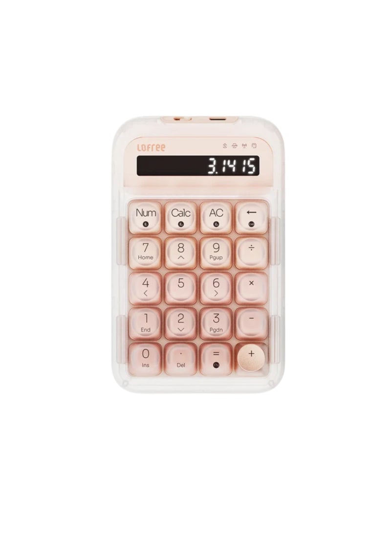 Lofree Lipstick Tri-Mode Wireless Mechanical Numpad, Bluetooth 5.3/2.4G/USB-C, 20-Key Numeric Keypad, Hot-Swappable Gateron Switches, LED Backlit, Multi-Device Compatible (Foundation Color) - Image 1