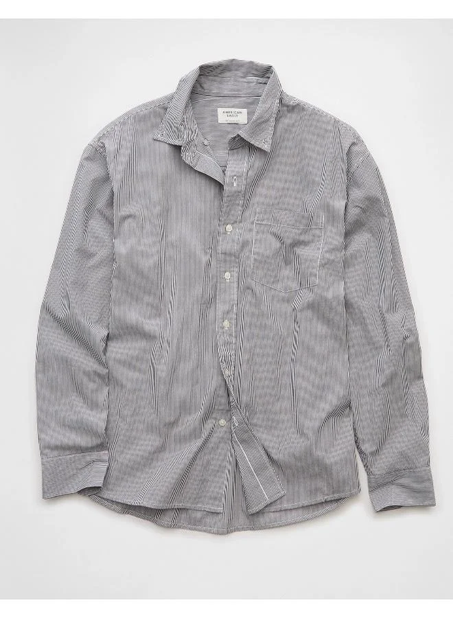 American Eagle AE Everyday Poplin Striped Button-Up Shirt
