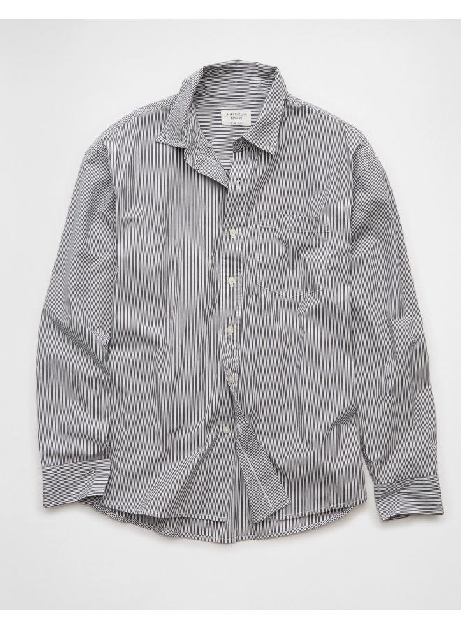 American Eagle AE Everyday Poplin Striped Button-Up Shirt - Image 3