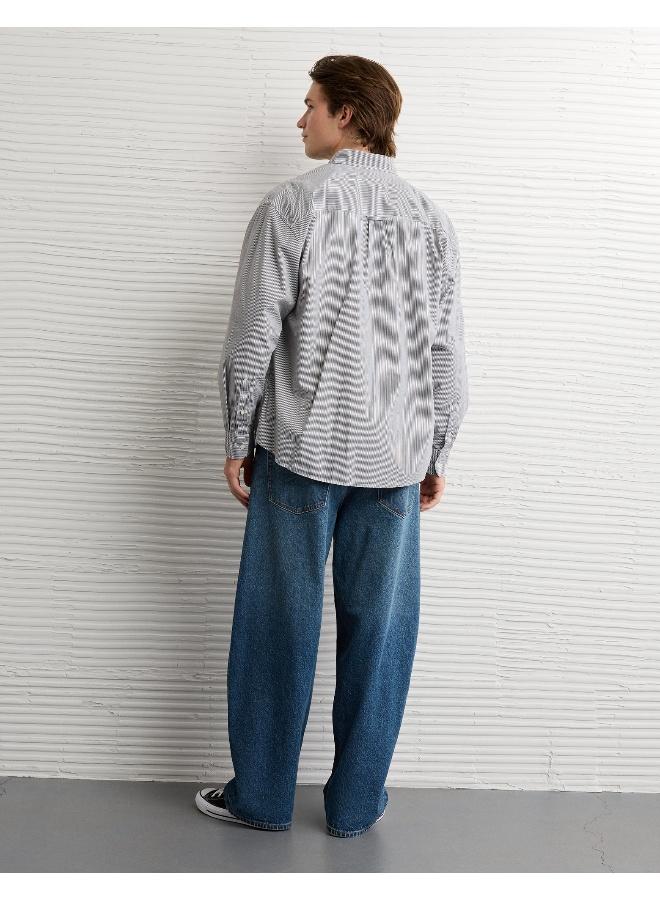 American Eagle AE Everyday Poplin Striped Button-Up Shirt - Image 4