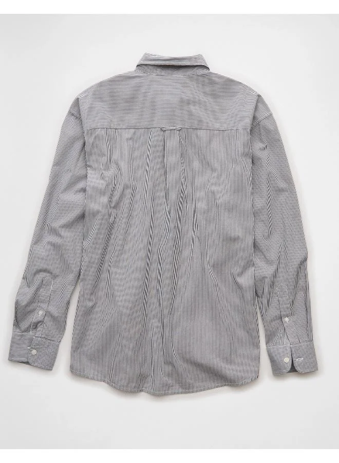 American Eagle AE Everyday Poplin Striped Button-Up Shirt