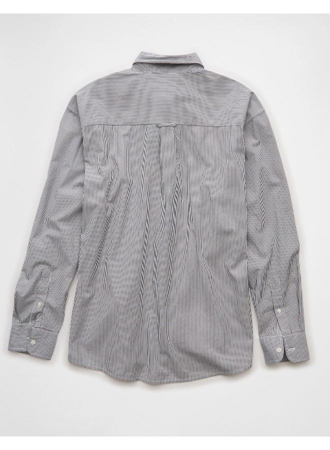 American Eagle AE Everyday Poplin Striped Button-Up Shirt - Image 2