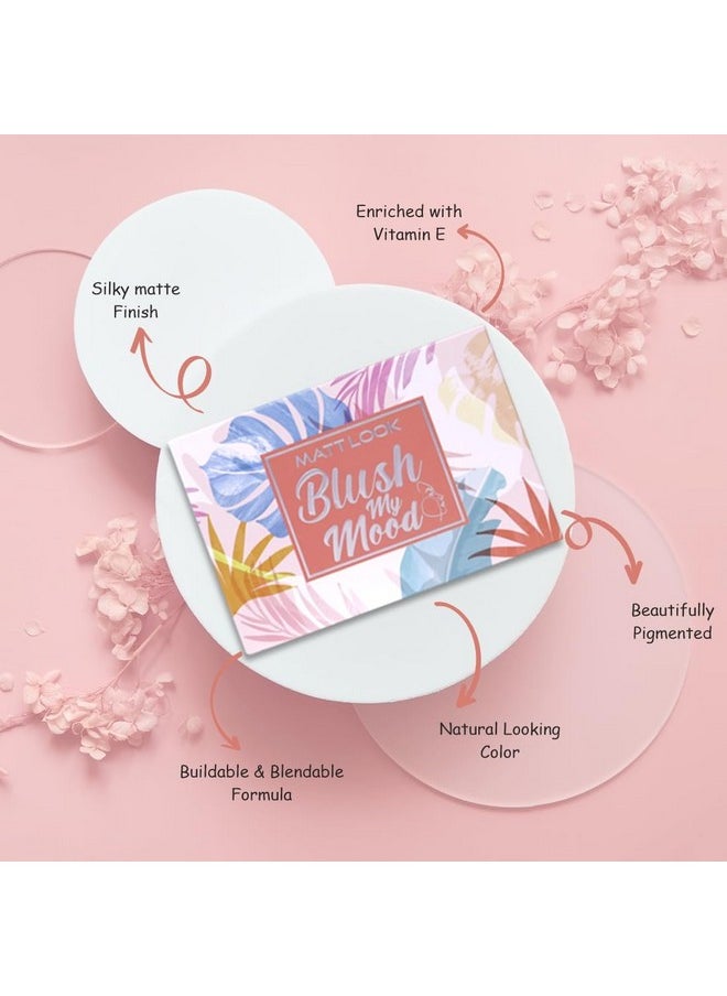 matt look Mattlook Blush My Mood|Highly-Pigmented With Easy-To-Blend Formula| Enriched With Vitamin E | Long Lasting | Non Oily & Non Sticky Formula - That’S My Style  - Image 2