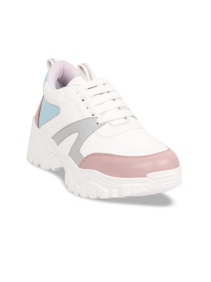 Shoetopia Girls White Casual Walking Sneakers Shoes - Image 1