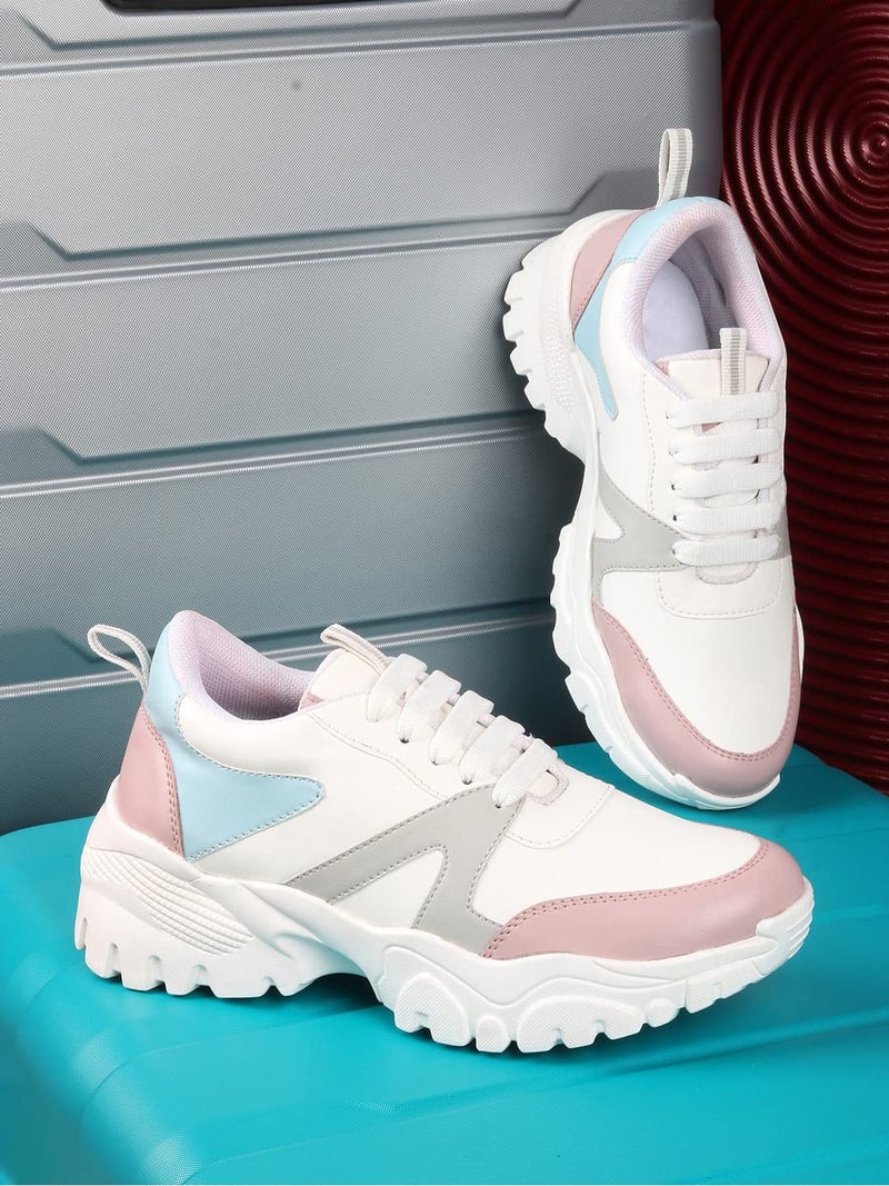 Shoetopia Girls White Casual Walking Sneakers Shoes - Image 2