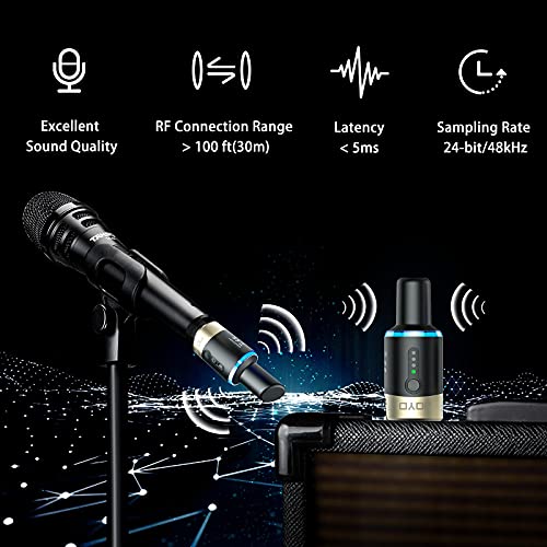 JOYO 5.8Ghz Wireless XLR Microphone Transmitter Receiver Plug-on Mic Adapter 4 Channels Wireless Microphone System for Dynamic Microphones PA System and Audio Mixer DSLR Camera (MW-1) - Image 4