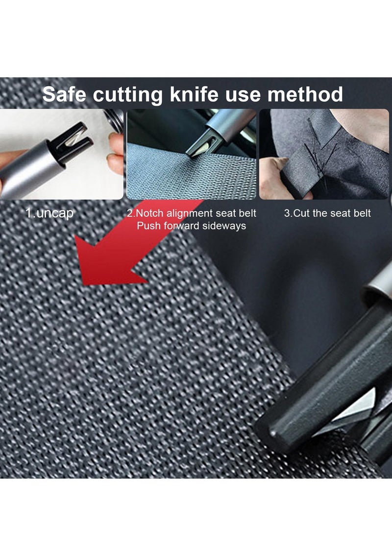 SYOSI 2 Pcs Portable Car Window Breaker, Upgrade Car Safety Hammer with Seat Belt Cutter - Essential Car Escape Tools for Land and Underwater Emergencies (Red and Silver)  - Image 5