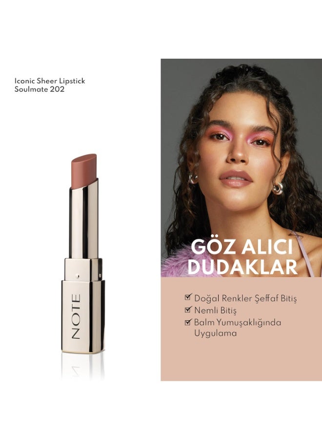 Note Iconic Sheer Lipstick 202 Soulmate Nude | 3.25g - Image 2