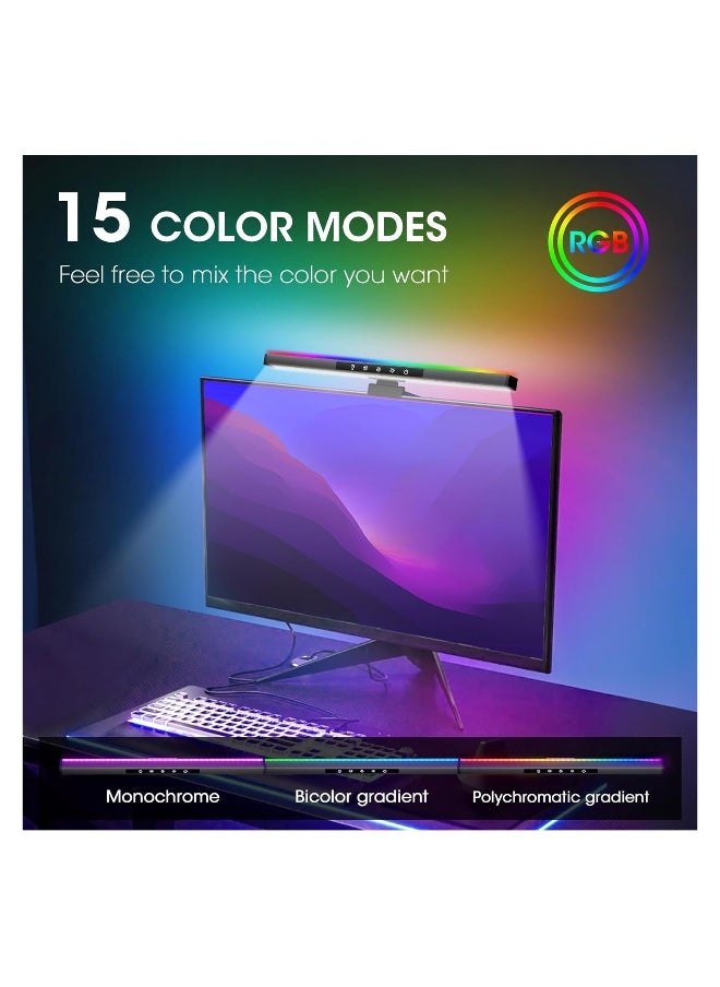 Generic - RGB Monitor Light Bar with Dual Light Source, Eye-Caring Touch Control Desk Lamp for Home, Office, and Gaming - Colorful LED Backlight for Enhanced Viewing Experience. - Image 1