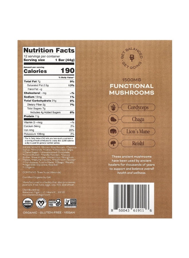 Balanced Tiger Balanced Tiger, Protein Bar, Chocolate Chip Cookie Dough, 12 Bars, 1.55 oz (44 g) Each - Image 2